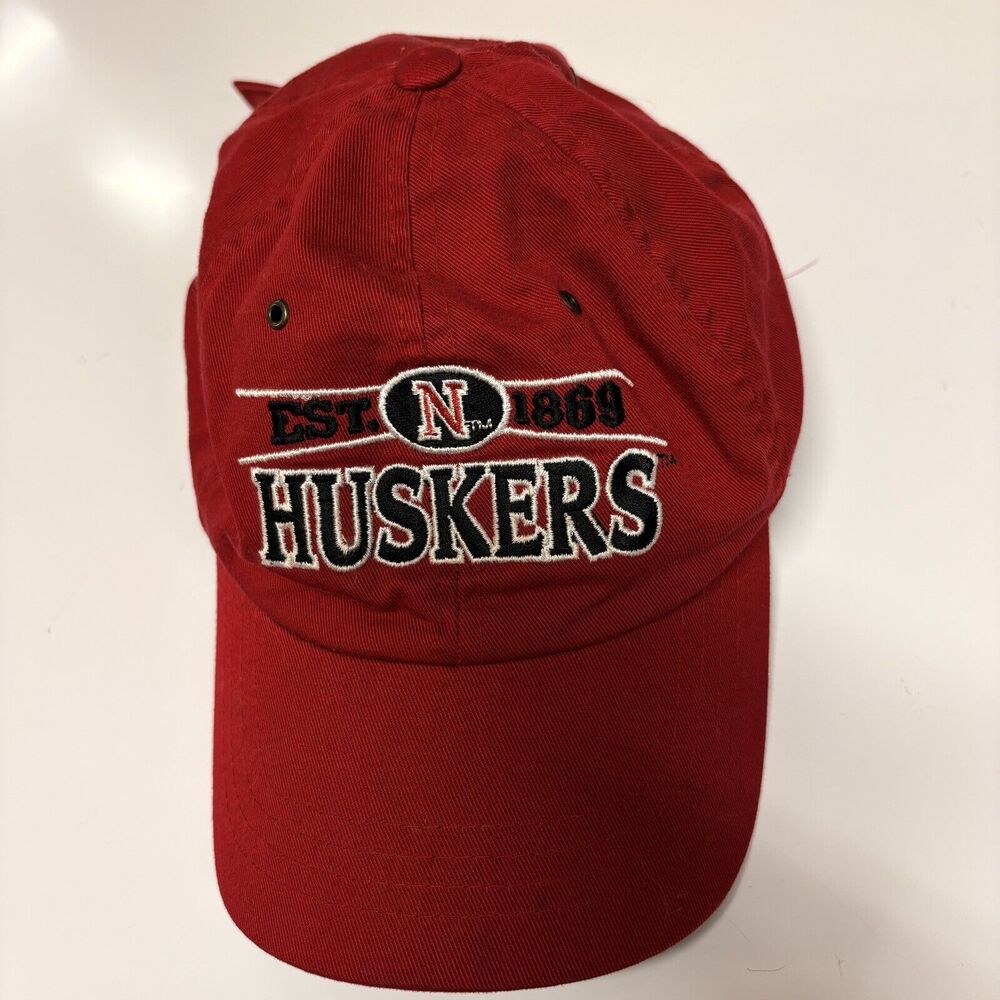 Nebraska Huskers Vintage  Adjustable Hat‎ Cap Zephyr Graf-x RED ON BLACK - Picture 7 of 8